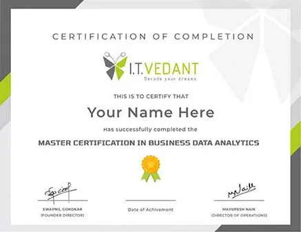 Itvedant Certificate - Masters in Data Science & Analytics